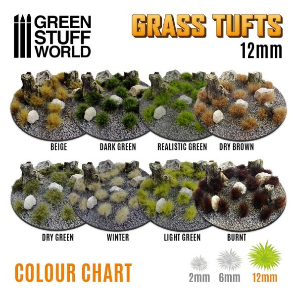 Grass TUFTS - 12mm self-adhesive - LIGHT GREEN 2