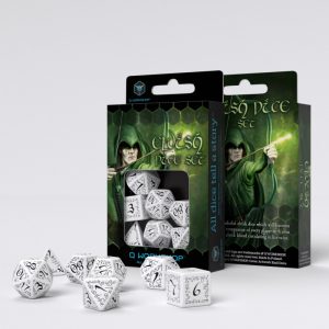 Elvish White & black Dice Set (7) 1