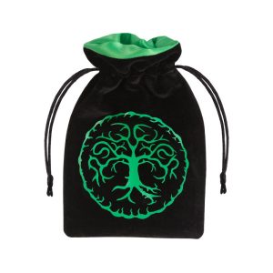 Forest Black & green Velour Dice Bag 1