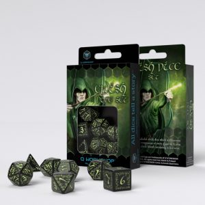 Elvish Black & glow-in-the-dark Dice Set (7) 1