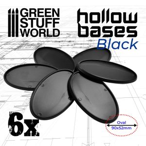 Hollow Plastic Bases - BLACK Oval 90x52mm 1