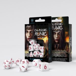 Classic Runic White & red Dice Set (7) 1