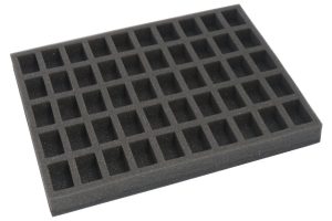 Foam tray for 50 miniatures on 25mm bases for old cases 1