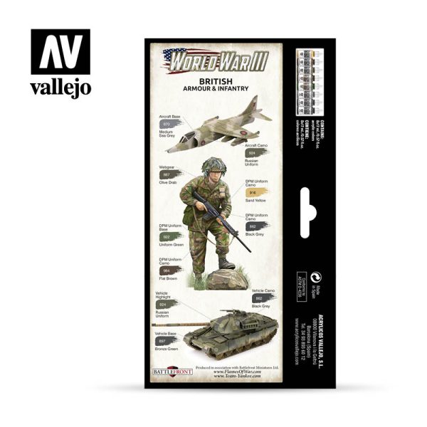 AV Vallejo Model Color Set - WWIII British Armour&Infantry 2
